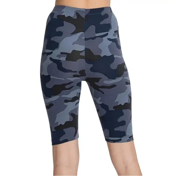 SALE! Navy Camo Green High Waist Biker Shorts - Picture 2 of 8